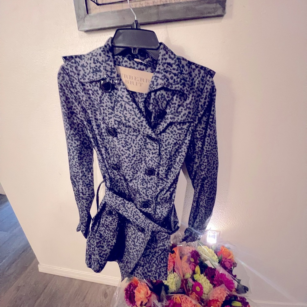 Burberry Blue and Black Trench Coat